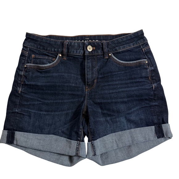 White House Black Market Denim Shorts Cuffed  The 5" Short  size 4 - Picture 1 of 5